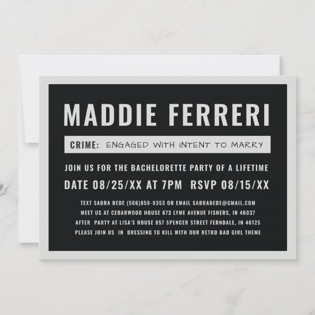 Invitation Carton d'invitation à la soirée du Tableau d'Affic (Devant)