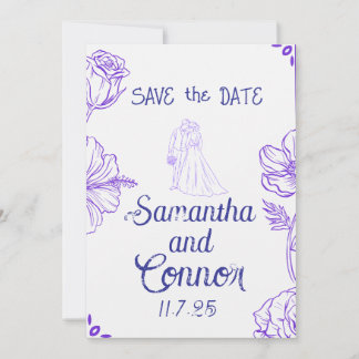 Invitation Carton d'invitation à sauvegarder la date illustré