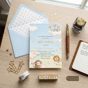 Invitation Carton d'invitation à une baby shower avec des ani