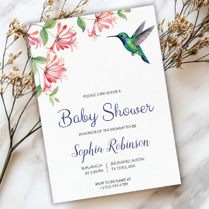 Invitation carton d'invitation à une baby shower avec fleurs