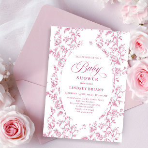 Invitation Carton d'invitation à une baby shower avec motif f
