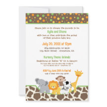 Carton d'invitation à une baby shower pour Animaux