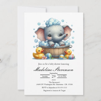 Invitation Carton d'invitation à une baby shower sur le thème