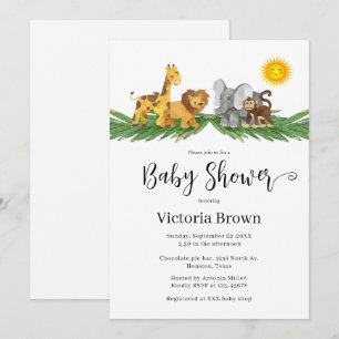 Invitation Carton d'invitation à une baby shower sur les Anim