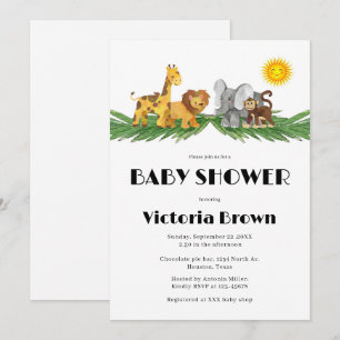 Invitation Carton d'invitation à une baby shower sur les Anim