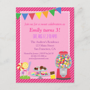 Invitation Carton d'invitation à une fête d'anniversaire sur 