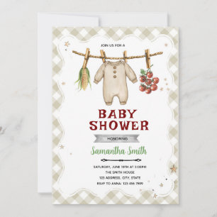 Invitation Carton d'invitation à une fête de bébé Locally Gro