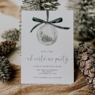 Invitation Carton d'invitation à une fête de Noël à l'aquarel