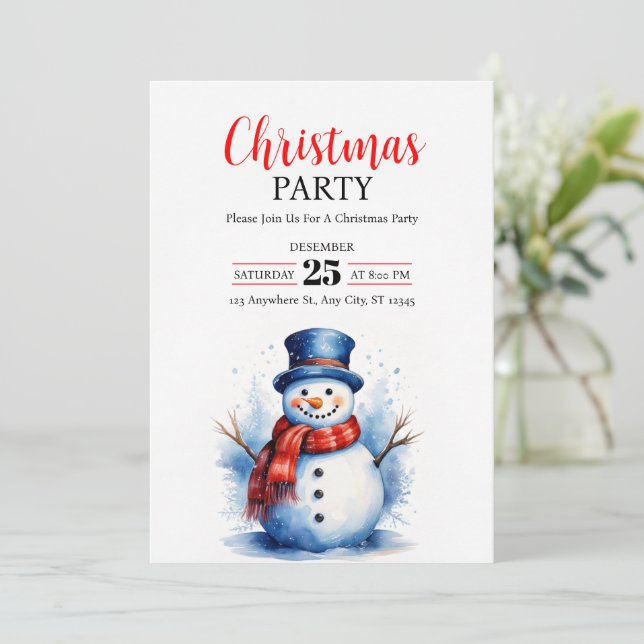Invitation Carton d'invitation à une fête de Noël avec un bon (Debout devant)