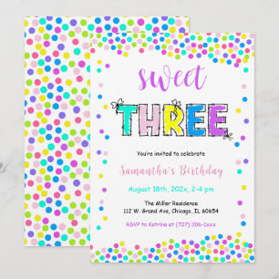 Invitation Carton d'invitation anniversaire fille modifiable 