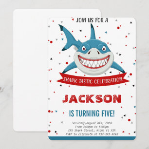 Invitation Carton d'invitation anniversaire requin modifiable