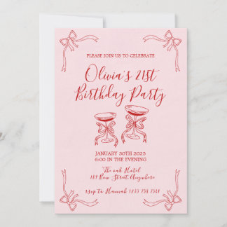 Invitation Carton d'invitation arc-en-ciel à arc-en-ciel rose