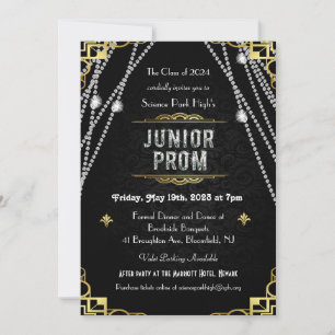 Invitation Carton d'invitation au bal des finissants de style