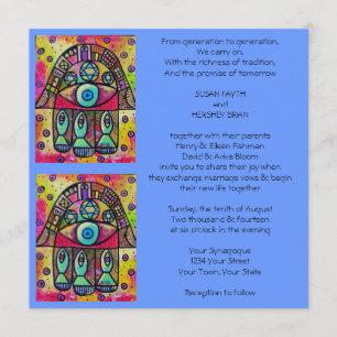 Invitation Carton d'invitation au mariage du poisson Hamsa