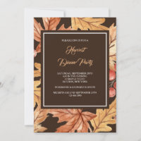 Carton d'invitation aux feuilles d'automne élégant
