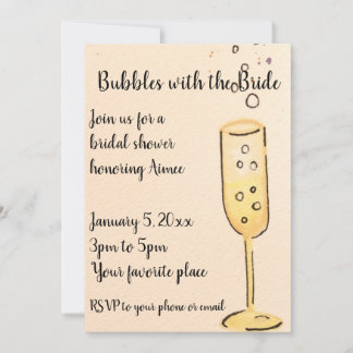Invitation Carton d'invitation avec bulles de la mariée