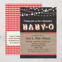 Carton d'invitation Baby Q BBQ Baby Shower pour un