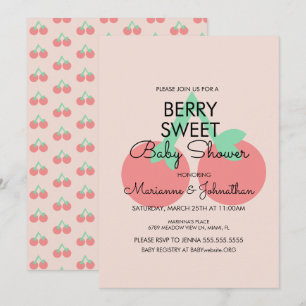 Invitation Carton d'invitation Baby Shower Cerises Douces Fru