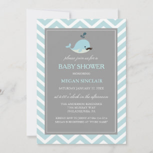 Invitation Carton d'invitation Baby Shower pour garçon Balein