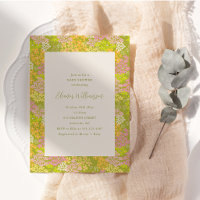 Carton d'invitation bébé floral vert citron de pri