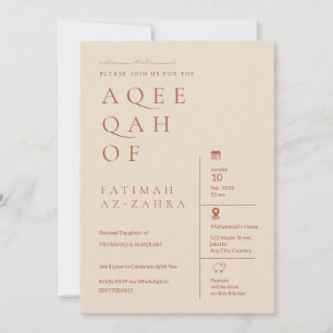 Invitation Carton d'invitation beige luxueux éditorial islami