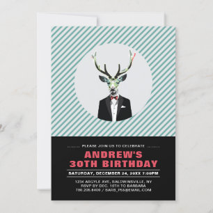 Invitation Carton d'invitation chic de cerf pour 30e annivers