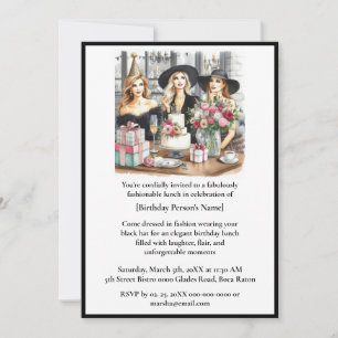 Invitation Carton d'invitation chic pour déjeuner d'anniversa