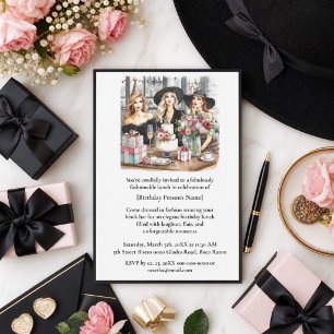 Invitation Carton d'invitation chic pour déjeuner d'anniversa