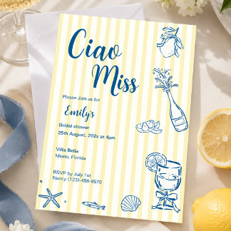 Invitation Carton d'invitation Ciao Miss pour l'enterrement d