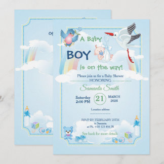 Invitation Carton d'invitation classique et mignon pour une b