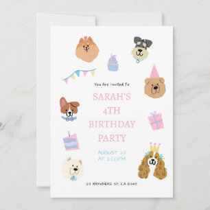 Invitation Carton d'invitation coloré pour l'anniversaire d'u