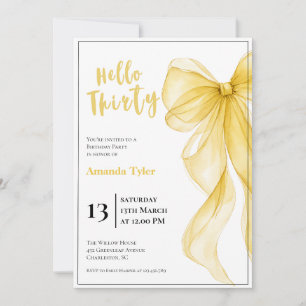 Invitation Carton d'invitation d'anniversaire 30 ans à ruban