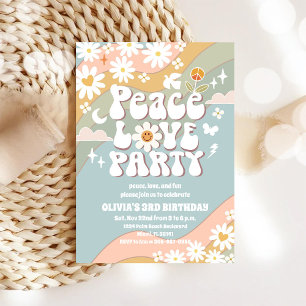 Invitation Carton d'invitation d'anniversaire Arc-en-ciel Rét