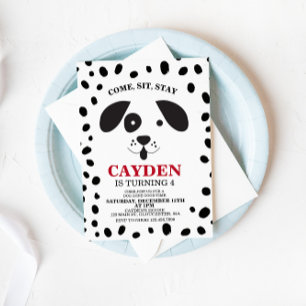 Invitation Carton d'invitation d'anniversaire avec chien noir