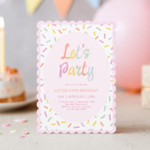 Carton d'invitation d'anniversaire avec confettis