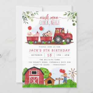 Invitation Carton d'invitation d'anniversaire avec des animau