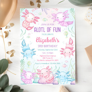 Invitation Carton d'invitation d'anniversaire Axolotl ALOTL D