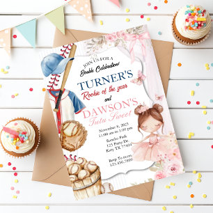 Invitation Carton d'invitation d'anniversaire Baseball & Ball