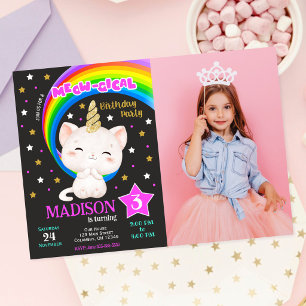 Invitation Carton d'invitation d'anniversaire Caticorn, Photo
