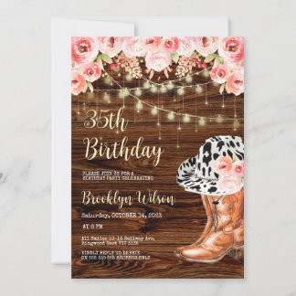 Invitation Carton d'invitation d'anniversaire Cowboy Boots et
