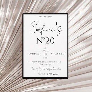 Invitation Carton d'invitation d'anniversaire d'argent ancien