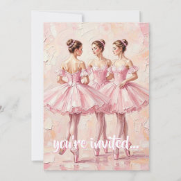 Invitation carton d'invitation d'anniversaire de ballerine ro