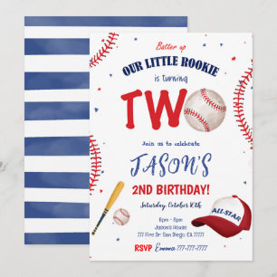 Invitation Carton d'invitation d'anniversaire de baseball bla