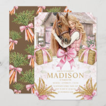 Carton d'invitation d'anniversaire de cheval de gr
