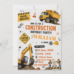 Invitation Carton d'invitation d'anniversaire de construction