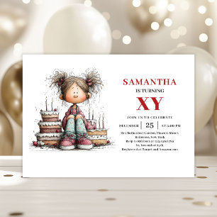 Invitation Carton d'invitation d'anniversaire de dessin animé