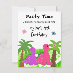 Invitation Carton d'invitation d'anniversaire de dinosaures r