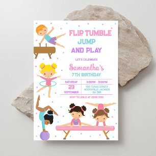 Invitation Carton d'invitation d'anniversaire de gymnastique 