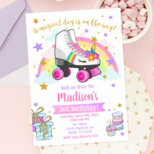 Carton d'invitation d'anniversaire de patin à roul