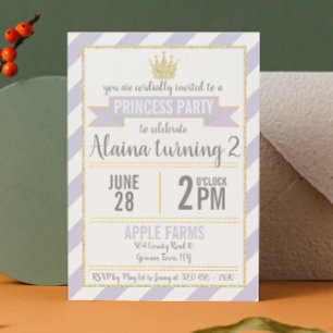 Invitation Carton d'invitation d'anniversaire de princesse à 